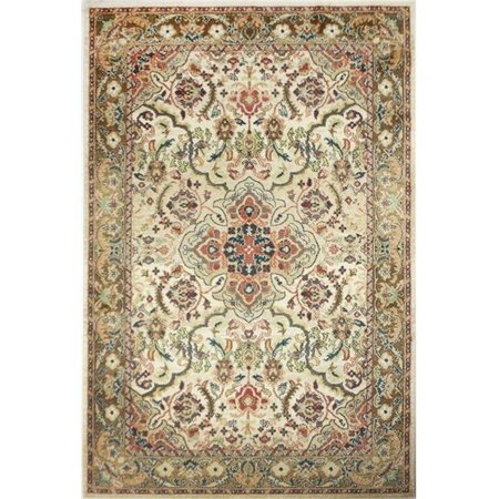 BASHIAN Bashian B125-BE-4X6-T067A Bashian Buckingham Collection Floral Traditional Polypropylene Machine Made Area Rug; Beige - 3 ft. 8 in. x 5 ft. 6 in. B125-BE-4X6-T067A